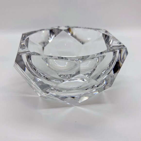 Val St Lambert Other - Val St Lambert Crystal Ashtray Diamond Cut Faceted
